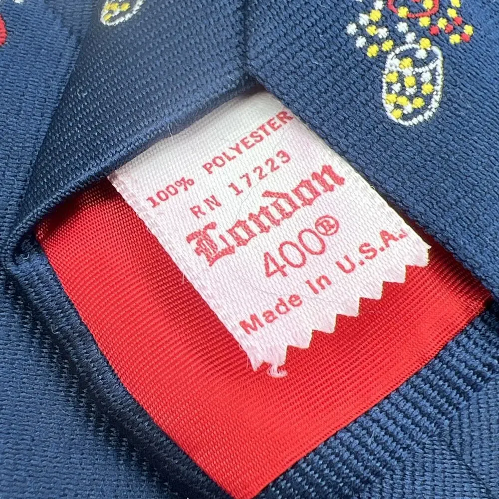 Vintage Contac Pill Capsule Neck Tie Navy Red Pharma Medication USA Doctor